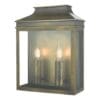 Vapour, klassisk dobbel utendørslampe i messing (IP44)