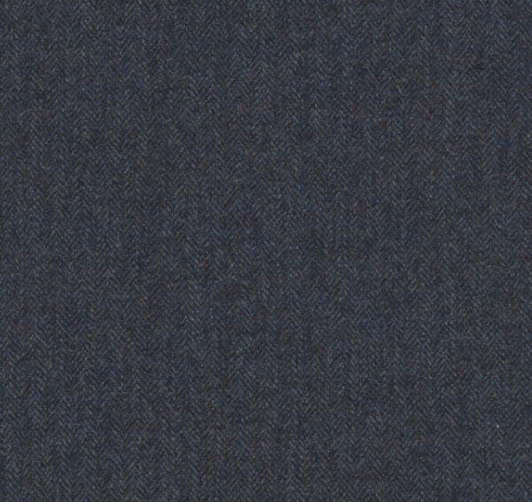 Herringbone, fiskebensvevd ullstoff i Oxford blå