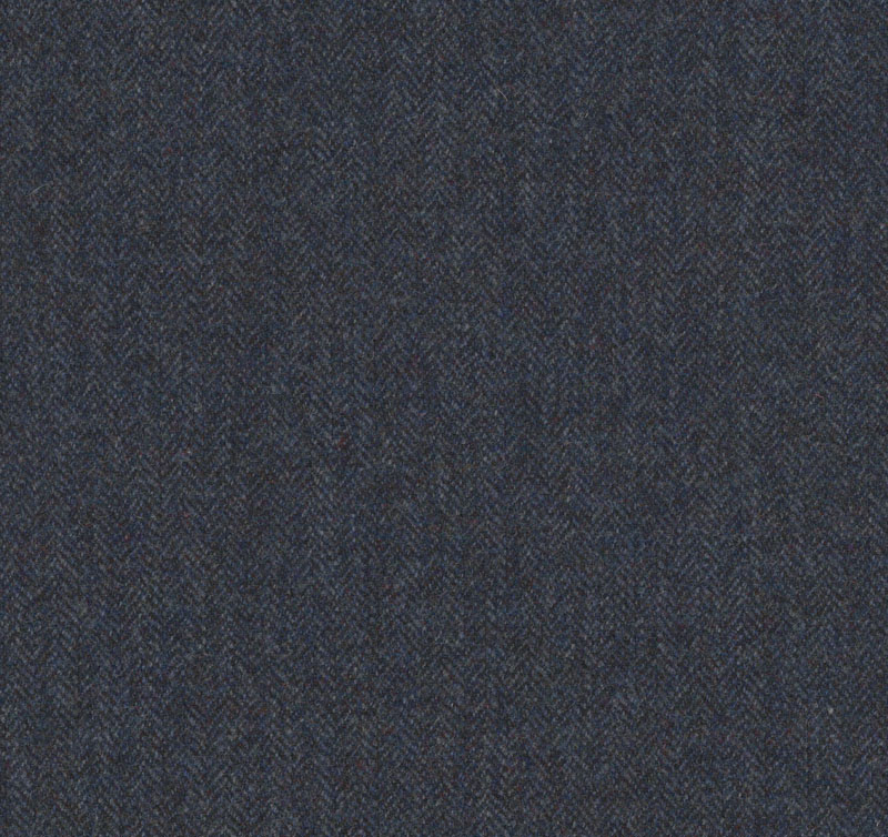 Herringbone, fiskebensvevd ullstoff i Oxford blå