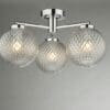 Taklampe til Bad i Glass: Wayne - 3 Kuler i Glass og Krom