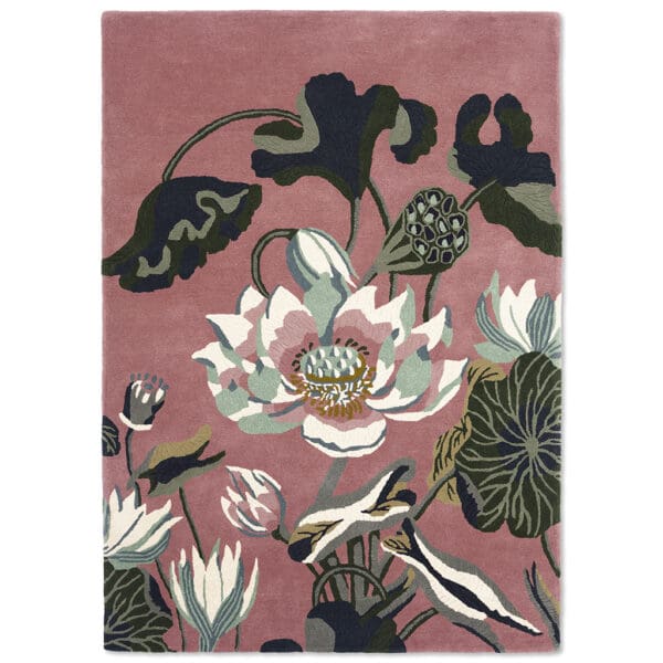 Wedgwood Waterlily, håndknyttet gulvteppe i støvet rosa - Bilde 2