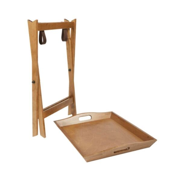 Garrat, honningfarget Butlers tray/sidebord m/brett i bjørk - Bilde 3