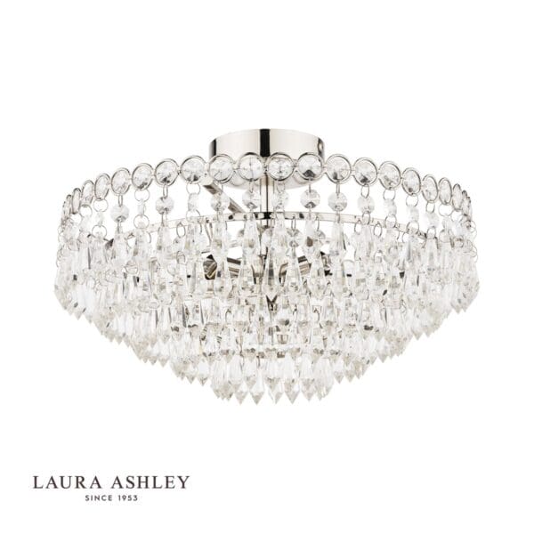 Enid, klassisk taklampe med glasskrystaller - Bilde 3