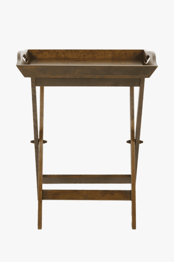 Garrat, kastanjefarget Butlers tray/sidebord m/brett i bjørk - Bilde 2