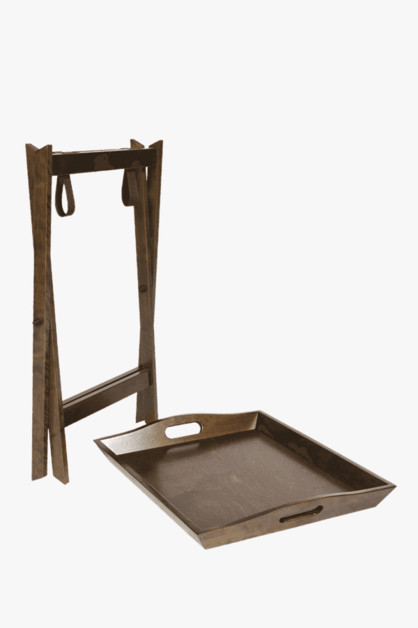 Garrat, kastanjefarget Butlers tray/sidebord m/brett i bjørk - Bilde 4