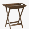 Garrat, kastanjefarget Butlers tray/sidebord m/brett i bjørk - Bilde 3