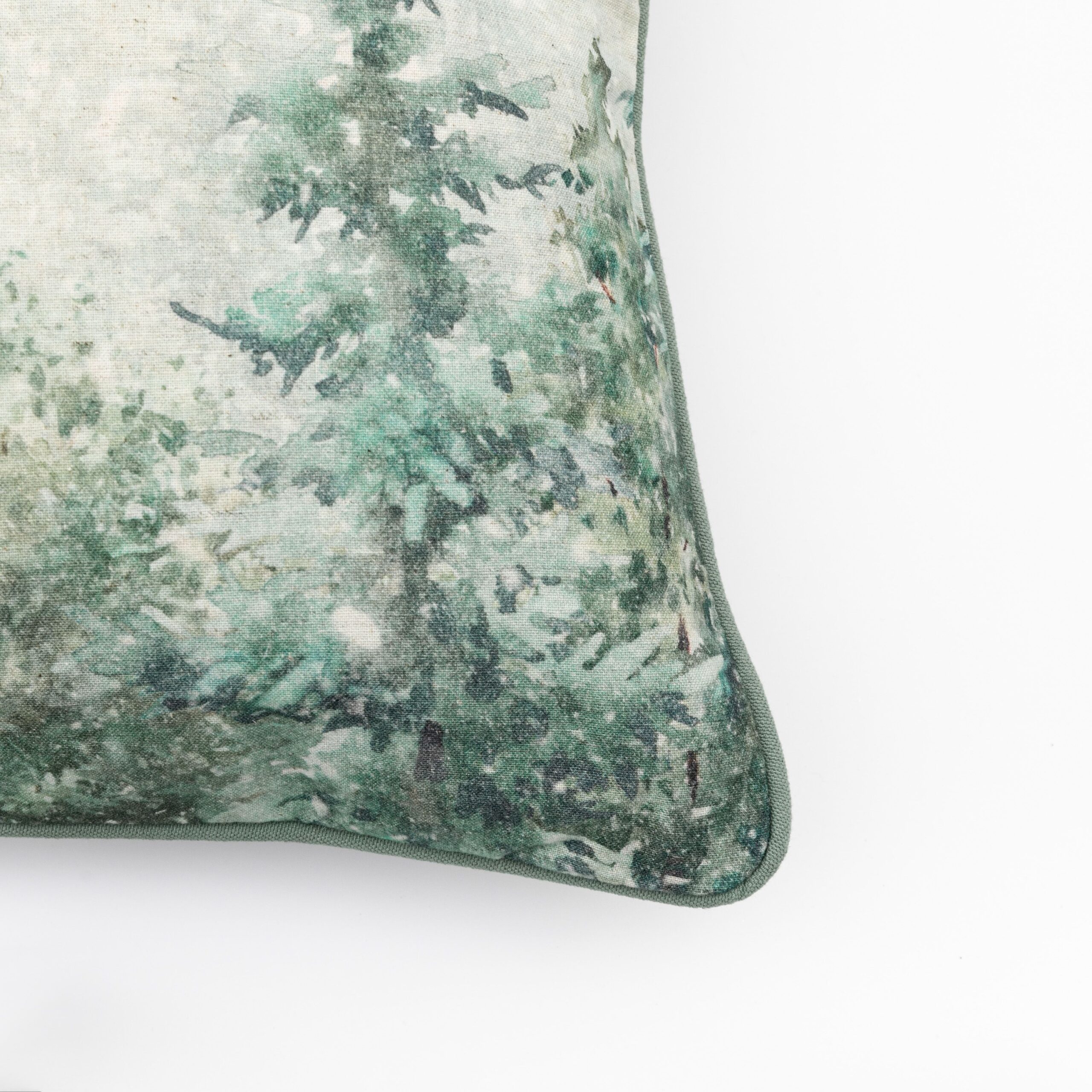 Putetrekk, julepute med vinterskog i grønt - Bilde 3