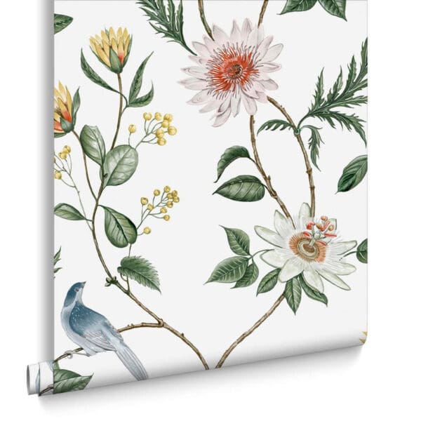 Nuit, tapet med blomster og fugler i friske farger - Bilde 3