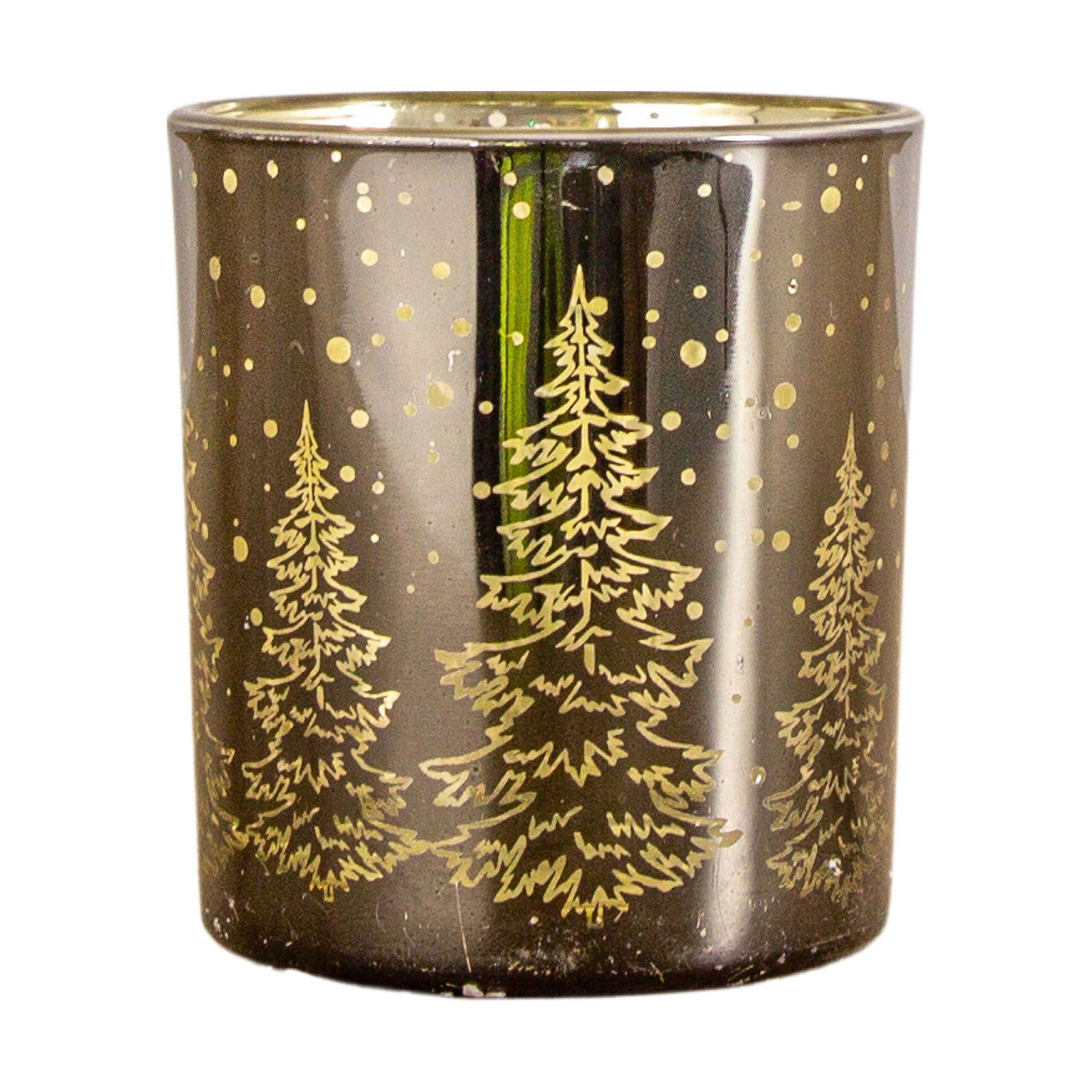 Lysholder med juletre cut out i gull og sort ( 3str) - Bilde 6