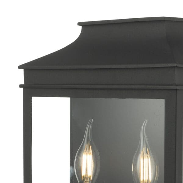 Vapour, klassisk dobbel utendørslampe i matt sort (IP44) - Bilde 3