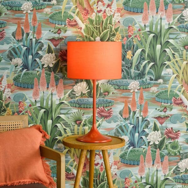 Toledo, retro bordlampe i orange metall