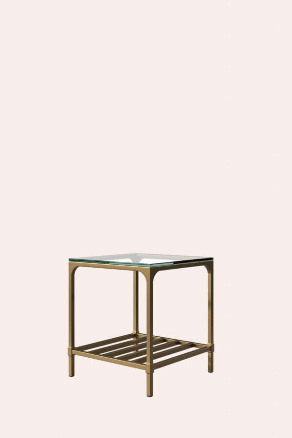 Brynmill, stilrent sidebord i antikk messing og glass - Bilde 4