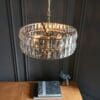 Clifton, klassisk taklampe i glass og antikk messing - Bilde 3