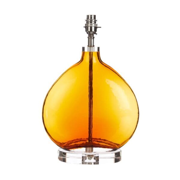 Amber, ravfarget lampefot i glass og krystall - Bilde 2