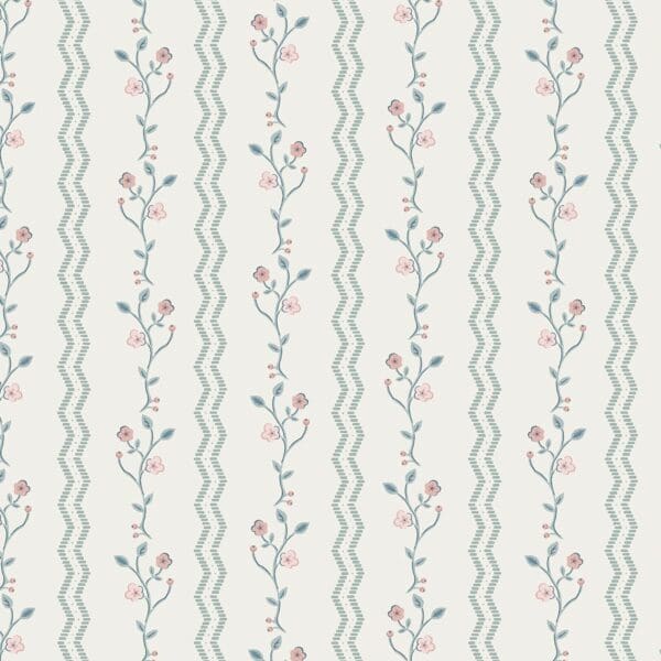 Blencow Stripe, stripete tapet med klatrende blomster fra Laura Ashley - Bilde 3