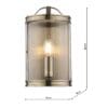 Harrington, vegglampe i antikk messing/glass fra Laura Ashley - Bilde 6