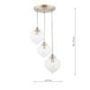 Whitham, taklampe med 3 pendler i messing og glass fra Laura Ashley - Bilde 6