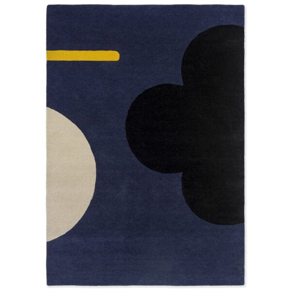 Geo Flower, retro gulvteppe fra Orla Kiely i jeansblå - Bilde 3