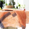 LJF, "Escapade Tropicale"  damaskduk i 100% lin i orange - Bilde 2