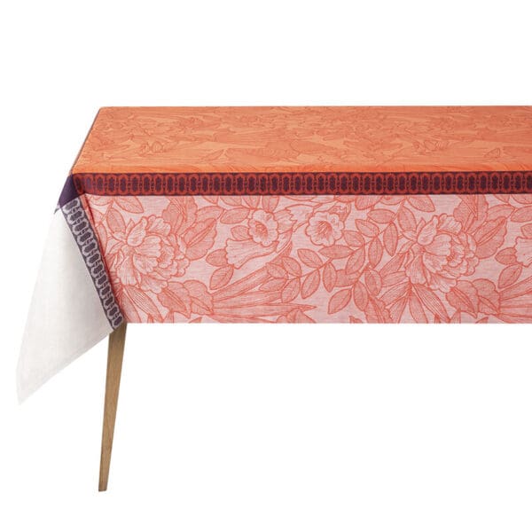 LJF, "Escapade Tropicale"  damaskduk i 100% lin i orange - Bilde 4