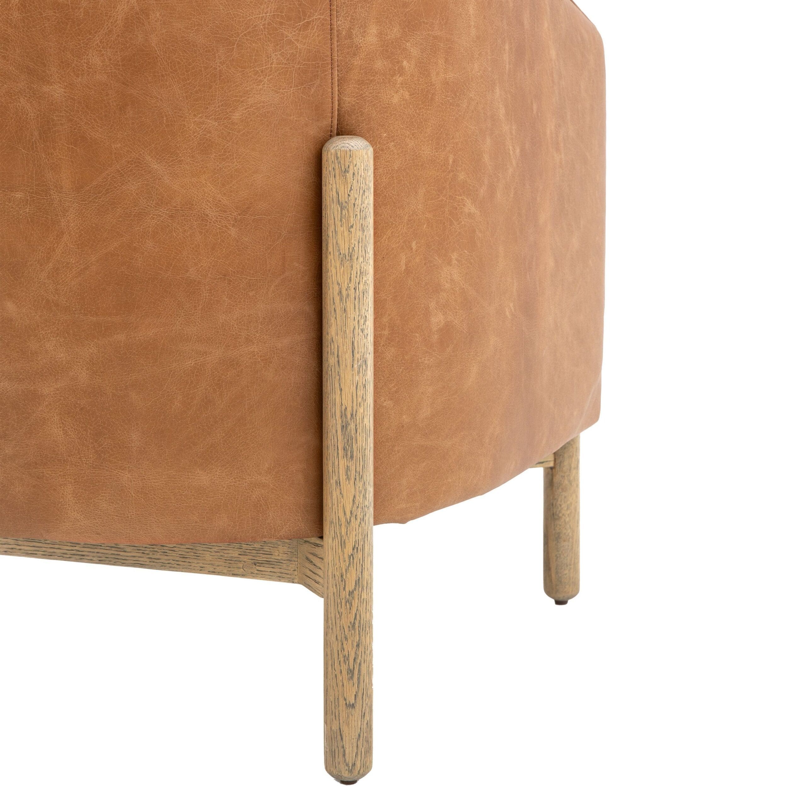 Tindon, lenestol i eik og vintage brunt skinn - Bilde 8