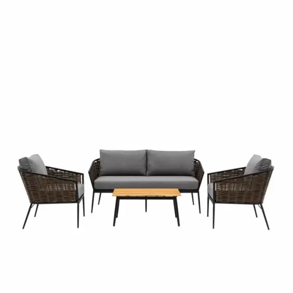 Marzano Lounge Sett, i aluminium med flettedetaljer - Bilde 7