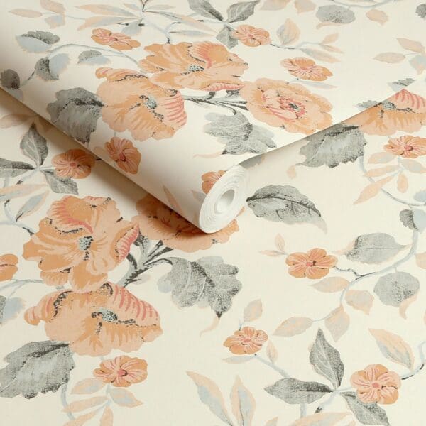 Alyworth Trail, tapet med hibiskusblomster i fersken fra Laura Ashley - Bilde 3