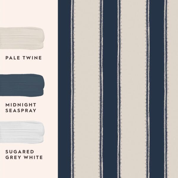 Denwick Stripe, elegant stripete tapet i midnattsblått fra Laura Ashley - Bilde 4
