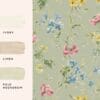 Poppy Meadow, tapet med blomster i vannfarger på grønn bunn fra Laura Ashley - Bilde 4