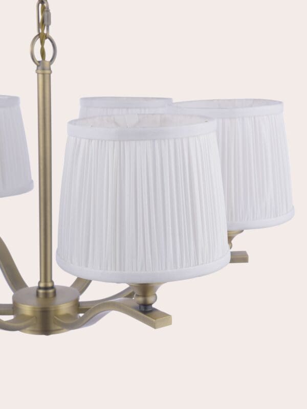 Hemsley, 6 armet lysekrone i matt messing med silkeskjerm fra Laura Ashley - Bilde 5