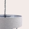Sorrento, 6 armet taklampe i industriell sort og naturfarget skjerm - Bilde 3