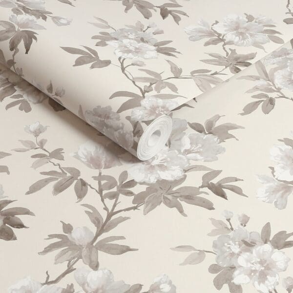 Rosamund, tapet med blomster i  grått fra Laura Ashley - Bilde 3