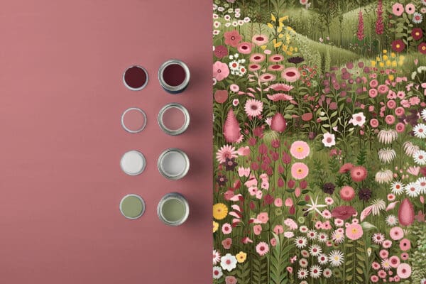 Glenwhan, tapet med villblomster i vårlige toner - Bilde 4