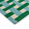 Harlequin Basket weave, gulvteppe med flettemønster i grønt/aqua - Bilde 5