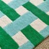 Harlequin Basket weave, gulvteppe med flettemønster i grønt/aqua - Bilde 3