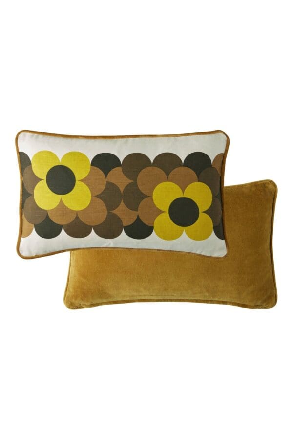 Flower Stripe, retro pute i 70`talls stil i brunt og gult fra Orla Kiely - Bilde 2