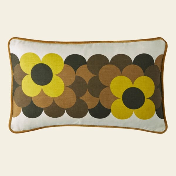 Flower Stripe, retro pute i 70`talls stil i brunt og gult fra Orla Kiely - Bilde 3