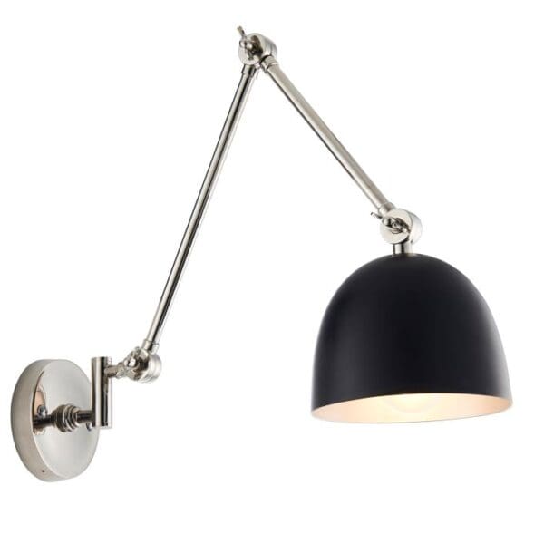 Lehal, Moderne vegglampe i krom med sort metallskjerm - Bilde 7