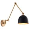 Lehal, Moderne vegglampe i messing med sort metallskjerm - Bilde 6