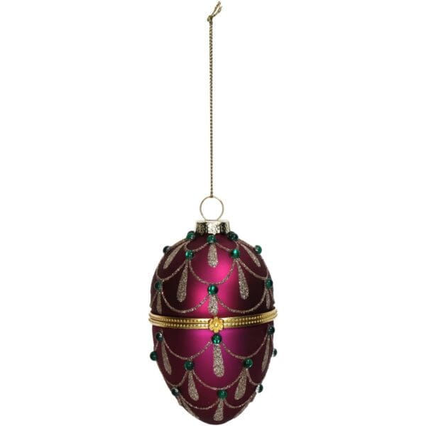 Elegant julekule, dekorert egg med oppbevaring - Bilde 4