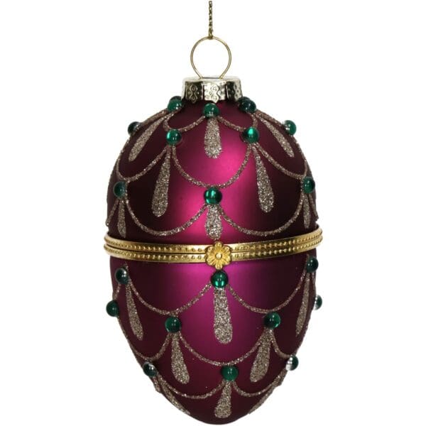 Elegant julekule, dekorert egg med oppbevaring - Bilde 2