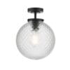 Wayne, taklampe til badet i matt sort, med kule i glass (IP44) - Bilde 2