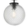 Wayne, taklampe til badet i matt sort, med kule i glass (IP44) - Bilde 3