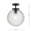 Wayne, taklampe til badet i matt sort, med kule i glass (IP44) - Bilde 4