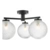 Wayne, taklampe til badet i matt sort,med 3 kuler i glass (IP44) - Bilde 4