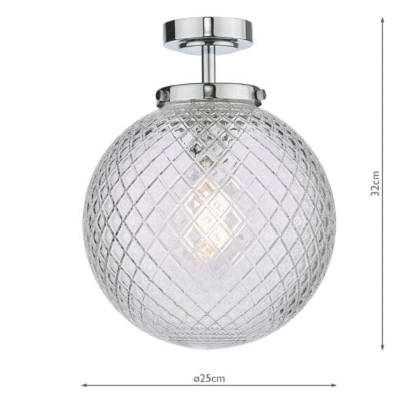 Wayne, taklampe til badet i krom, med kule i glass (IP44) - Bilde 5