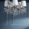 Enstone, elegant taklampe med skjermer og glasskrystaller - Bilde 2