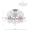 Enstone, elegant taklampe med skjermer og glasskrystaller - Bilde 6