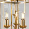 Halton, skulpturell taklampe, fuglebur med blader i bladgull - Bilde 2