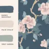 Maya, romantisk og soft blomstrete tapet i støvet blå - Bilde 4